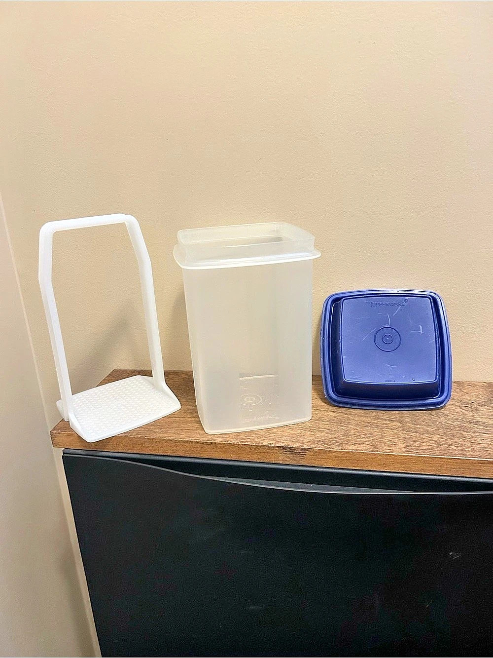 Tupperware Pickle Storage Container Set in Blue & White